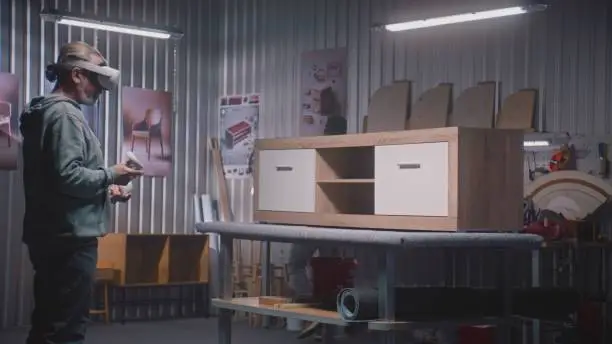 Designer sketching custom furniture